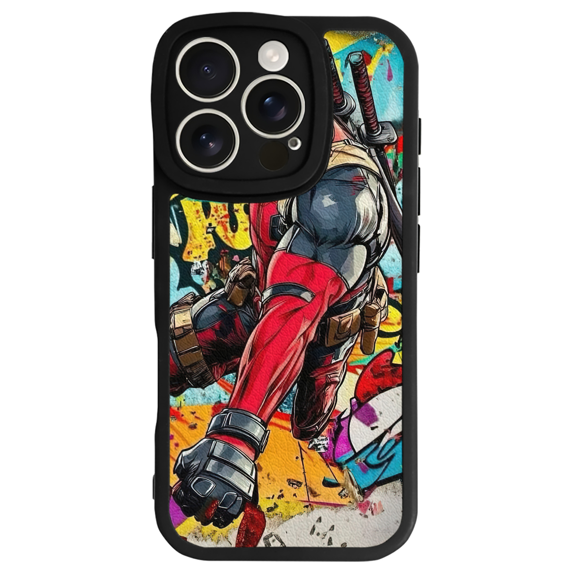 （画像用） Deadpool デッドプール 【iPhone 16シリーズ対応】シリコンスマホケース（レザー調） 材質：シリコン